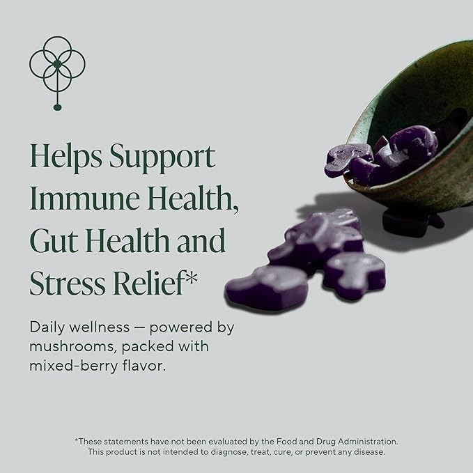 Om Master Blend Mushroom Gummies - Organic Mushroom Supplement with 10 Mushrooms and Ashwagandha