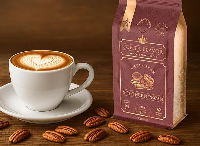 Southern Pecan Flavored Whole Bean Coffee ??Organic, Medium Roast, 100% Arabica, Single Origin
