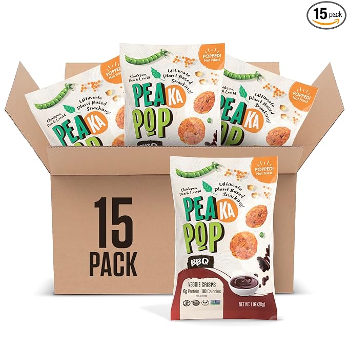 PeaKaPop Veggie Chips ??Plant-Based, Healthy Veggie Crisps with Pea, Lentil & Chickpea Protein
