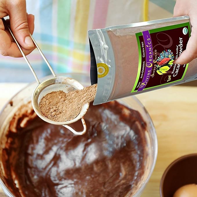 Divine Organics Raw Cacao Powder/Raw Cocoa Powder - Certified Organic - Premium Rio Arriba