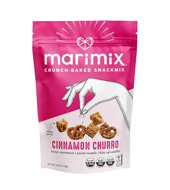 Marimix Snack Mix | Cinnamon Churro 3 Pack | Crunch Baked Sweet & Salty Savory Plant Based
