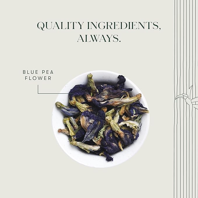 Luxmi Estates Butterfly Pea Flower Organic Blue Pea Flower Tea (50 Tea Bags) Caffeine Free Tea Bags