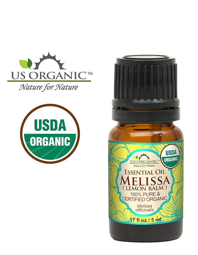 US Organic 100% Pure Melissa (Lemon Balm/Sweet Balm) Essential Oil - USDA Certified Organic, Steam