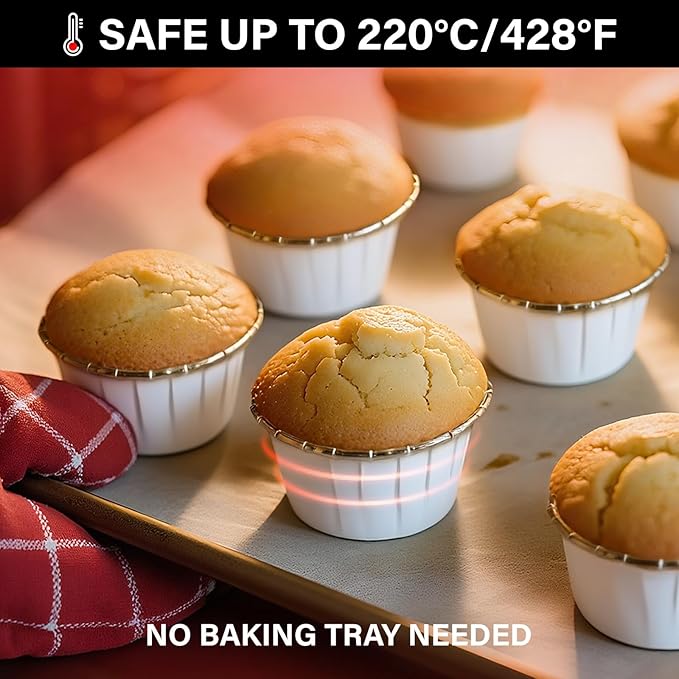 EUSOAR Baking Cups, 50pcs 3.5oz Disposable Ramekins Muffin Cupcake Liners, Dessert Paper Cupcake