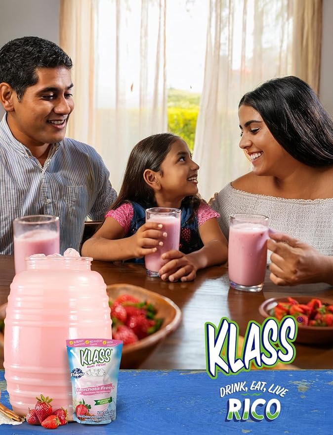 Klass Aguas Frescas | Drink Mix | Horchata & Strawberry Horchata | Flavors From Natural Sources, No