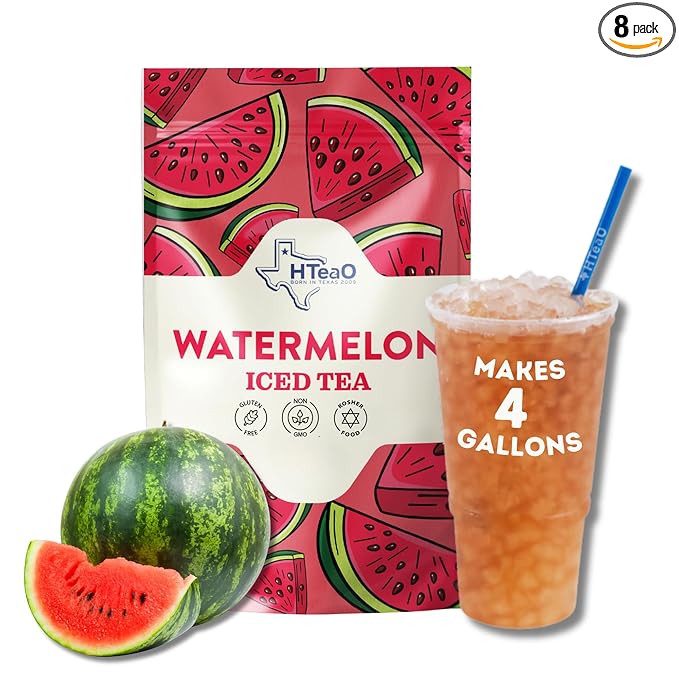 HTeaO Watermelon Black Tea – Texas-Style Flavored Iced Tea Bags for Summer – Instant Ice Tea
