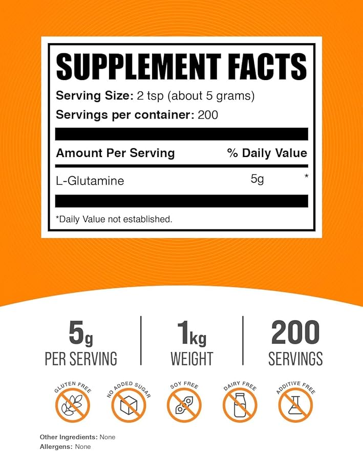 BulkSupplements.com L-Glutamine Powder - Glutamine Supplement, for Recovery & Gut Health