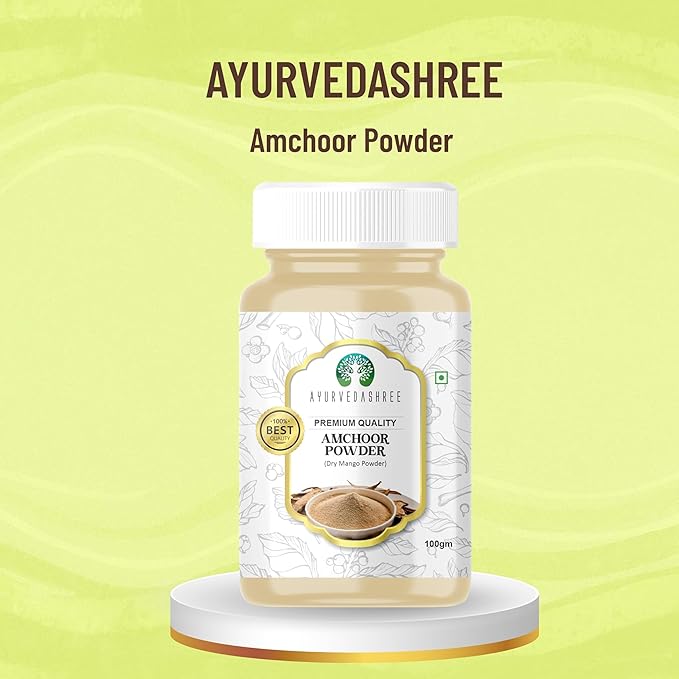 AYURVEDASHREE AMCHOOR POWDER 100g All Natural | Salt Free | Vegan | NON GMO | Amchur (Dried Mango)