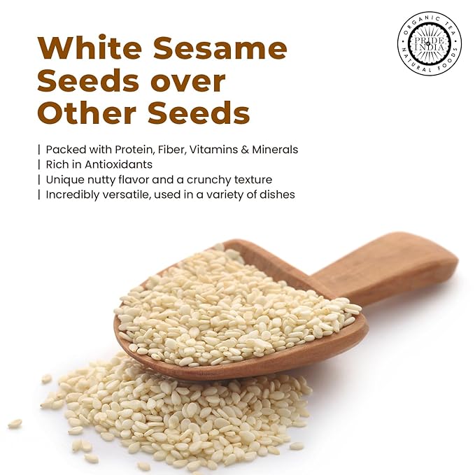 Pride of India | Sesame Seed Whole 2.3 oz (65.20 gm) Small Dual Sifter Bottle | Unhulled & Fresh |