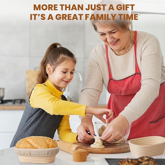 6 Inch Oval Banneton Bread Proofing Basket Set of 6, Kikcoin Mini Sourdough Bread Baking Supplies