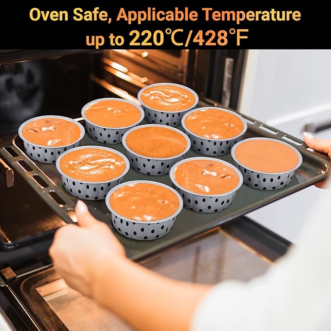 Beasea 8oz Aluminum Ramekins 100 Pack, 3.9" Disposable Baking Foil Cups Mini Ramekin Cup Cupcake
