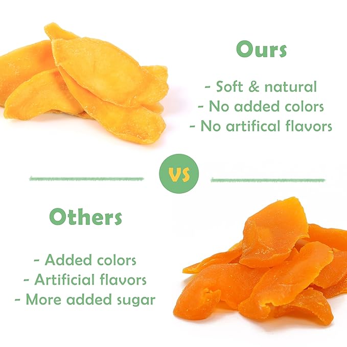 Gourmet Grove - Natural Dried Mango Slices 12 OZ Pack of 2 | Soft, Juicy, Sliced Mangoes | Lightly