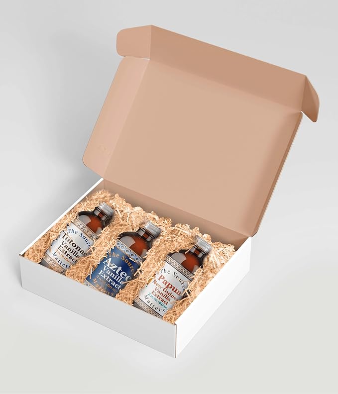 Vanilla Extract Trio Gift Box by The Source Matters | Totonac, Aztec & Papua New Guinea Vanilla | 3