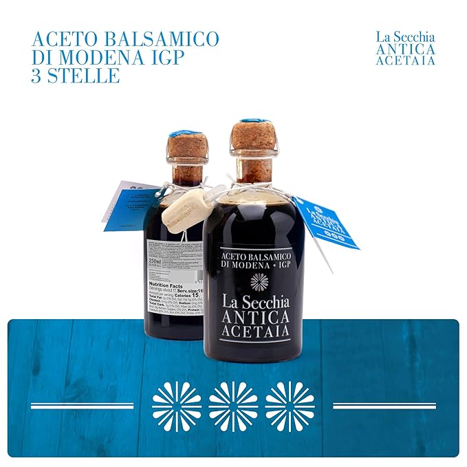 La Secchia Balsamic Vinegar of Modena PGI "Three Stars", Aged in 12 Cherry-Mulberry Barrels, Medium