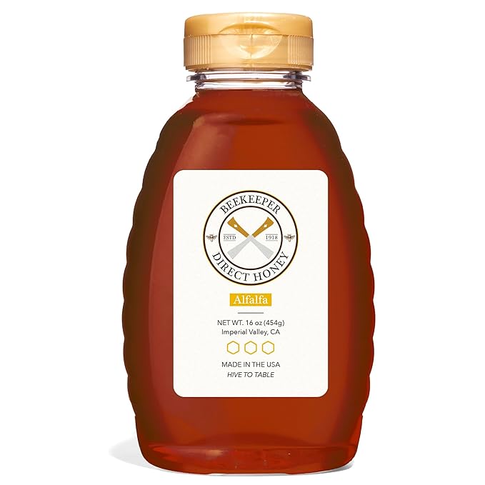 Beekeeper Direct Unfiltered Honey - Real Raw Alfalfa Honey - All Natural Non-GMO Pure Gourmet Honey