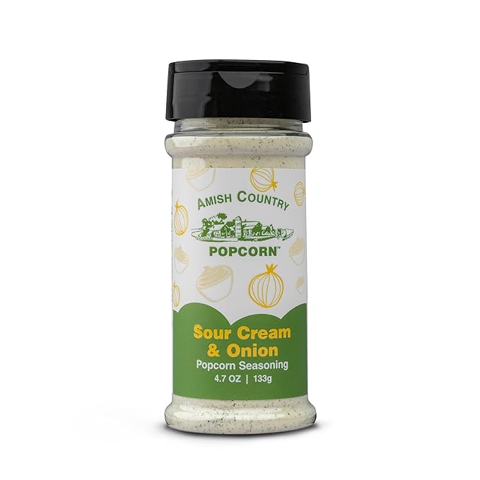 Amish Country Popcorn | Seasoning Variety Pack | 5 Bottles | Ballpark Buttersalt, Cheddar Cheese