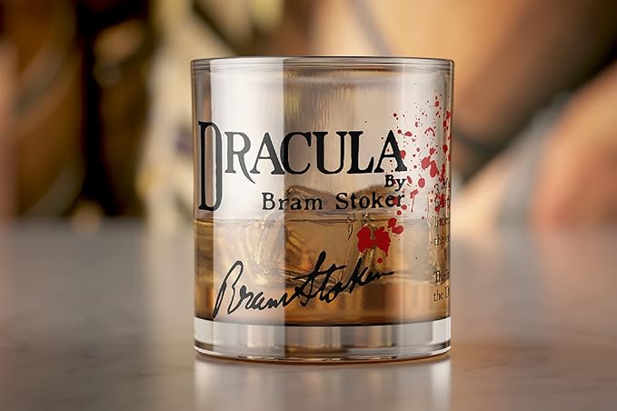Well Told Classic Literature Rocks Glass - Dracula by Bram Stoker - Old Fashioned Whiskey Glass