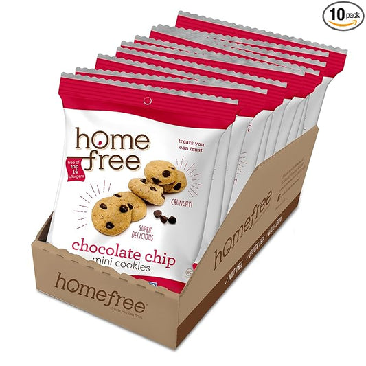 Homefree Treats You Can Trust Gluten Free Mini Cookies, Single Serve, Chocolate Chip, 1.1 Ounce