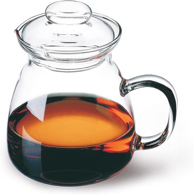 Simax Glassware 20 Oz. Glass Teapot | Short Spout, Microwave and Stovetop Safe, Heat, Cold, and