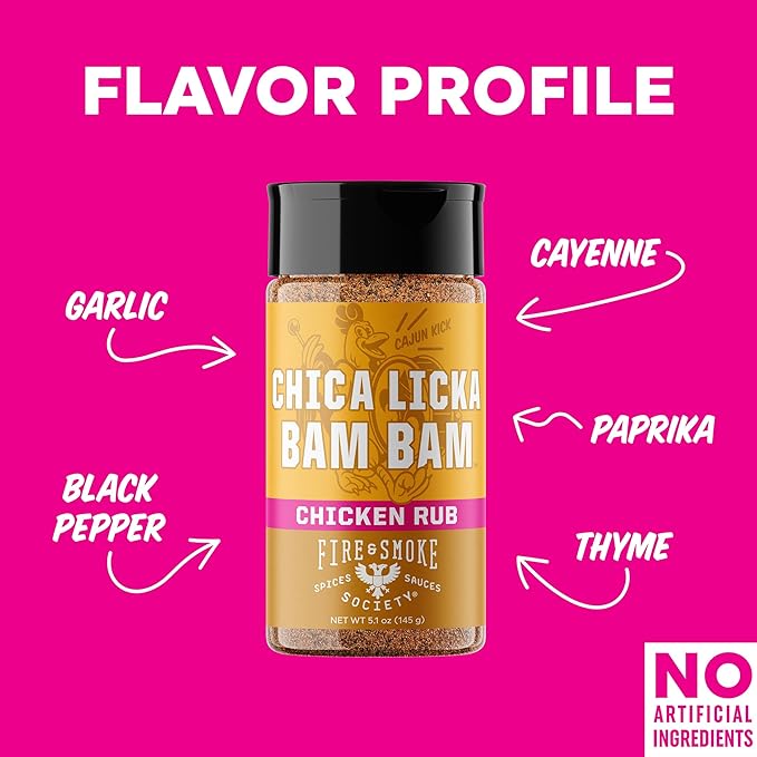 Fire & Smoke Society Chica Licka Bam Bam Chicken Seasoning | BBQ Seasonings and Rubs for Smoking