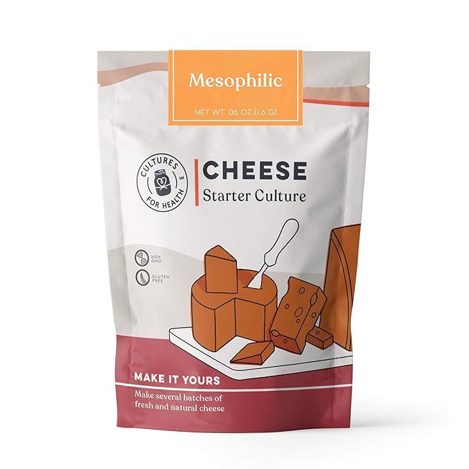 Cultures for Health Mesophilic Cheese Starter | 4 Packets Direct-Set Culture + 2 Rennet Tablets for