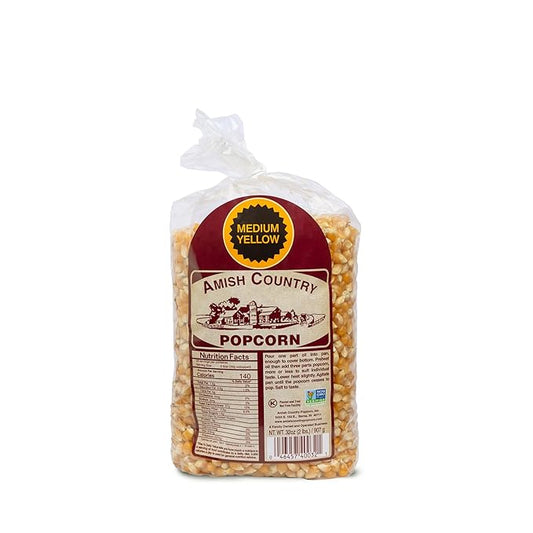 Amish Country Popcorn | 2 lb Bag | Medium Yellow Popcorn Kernels | Old Fashioned, Non-GMO and