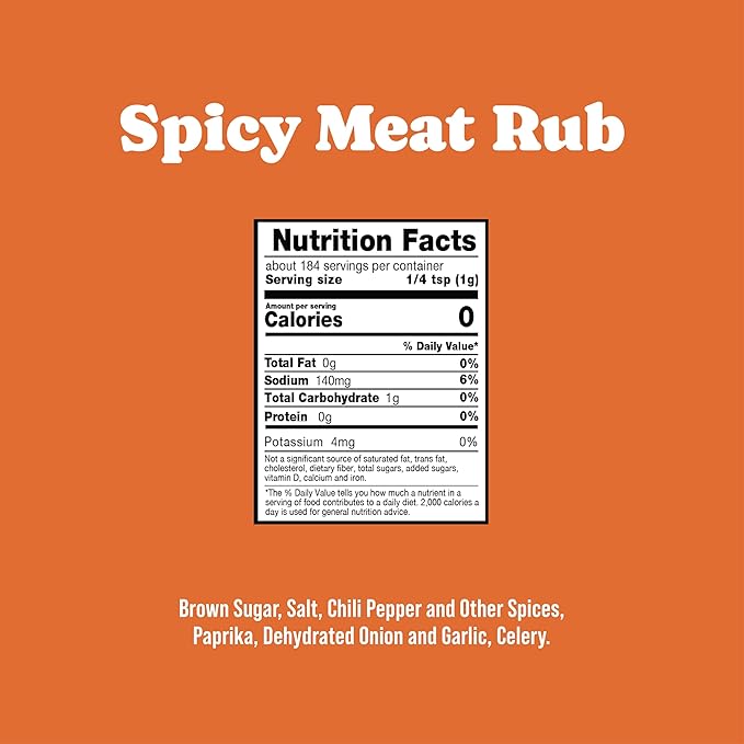 Rufus Teague Spicy Meat Rub, 6 Pack, Premium Barbecue Seasoning & Dry Rub for Smoking and Grilling