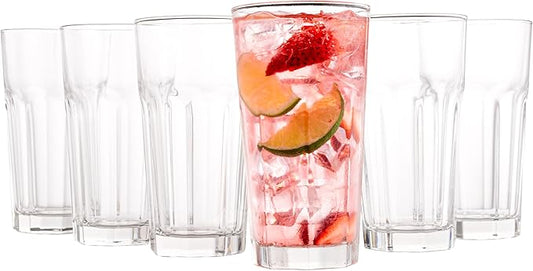 Vikko Drinking Glasses, 11 Ounce Glass Cups, Durable Glasses Drinking Set of 6, Tall Water Glasses