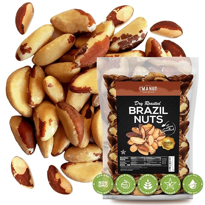 I’m A Nut Brazil Nuts, Dry Roasted, 16 oz (1 Pound) | No oil | No Herbicides Or Pesticides | Batch
