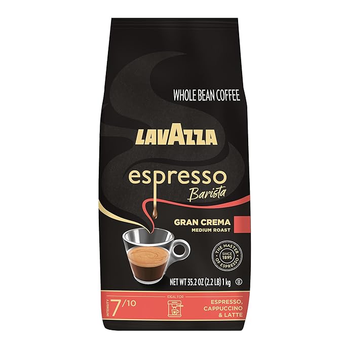Lavazza Espresso Barista Gran Crema Whole Bean Coffee Blend, Medium Espresso Roast, Oz Bag