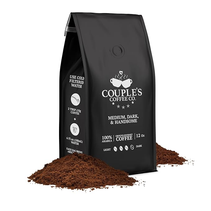 Couple?™s Coffee Ground Coffee | Gives Back to Military Families | Medium Dark and Handsome | A