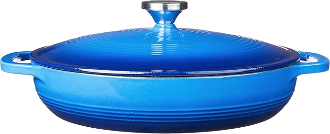 Lodge 3.6 Quart Enameled Cast Iron Oval Casserole With Lid ??Dual Handles ??Oven Safe up to 500ì§?F