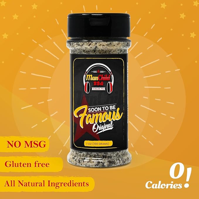 All-Purpose Salt Pepper Garlic BBQ Rub by Manchild, Authentic Texas Style Dry Rub for Beef