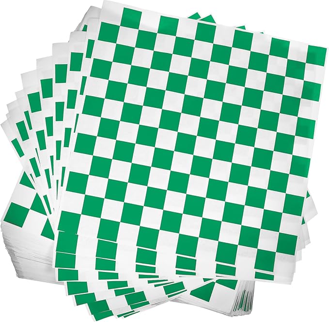 Honeydak 600 Pcs Sandwich Wrapping Paper Sheet 15x15 Checkered Food Wax Sheets Parchment Burgers