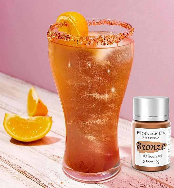 Bronze Luster Dust Edible Glitter for Cakes Cocktails ??10g Colaele Edible Shimmering Dust for
