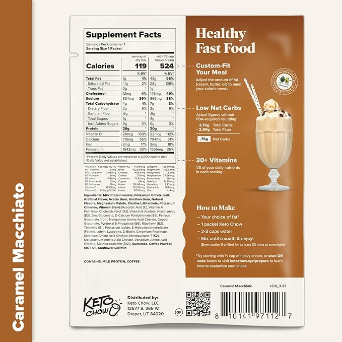 KETO CHOW CARAMEL MACCHIATO - 1 MEAL PACK
