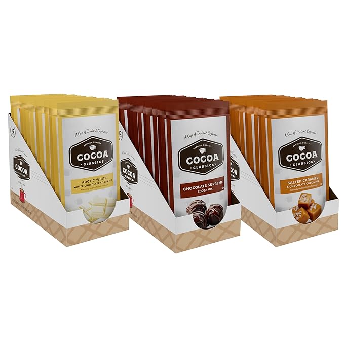 Cocoa Classics Variety Pack: Cocoa Mix, Chocolate Supreme, Arctic White, Salted Caramel Hot