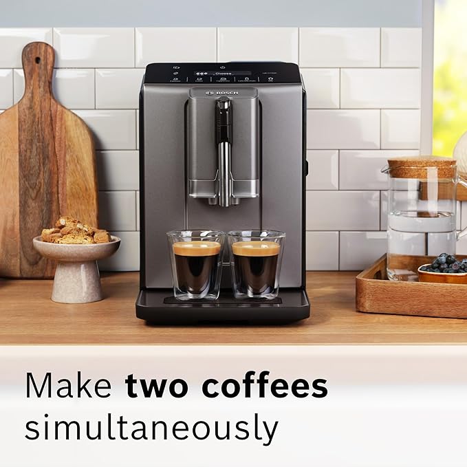 Bosch TIU20508 300 Series Fully Automatic Espresso Machine with Milk Express (in-cup frother), LCD