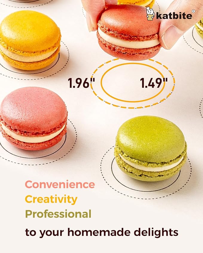 Katbite 100 Macaron Parchment Sheets Template Baking, Cookie Parchment, Printed Circle Baking