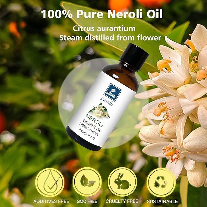 Neroli Essential Oil 1 Oz- 100% Pure & Undiluted Orange Blossom Oil for Diffuser, Skin Care