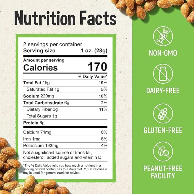 Brothers Nuts Crackled Cheezy Almonds – Organic, Sprouted Almonds – Healthy Keto Snack – Vegan