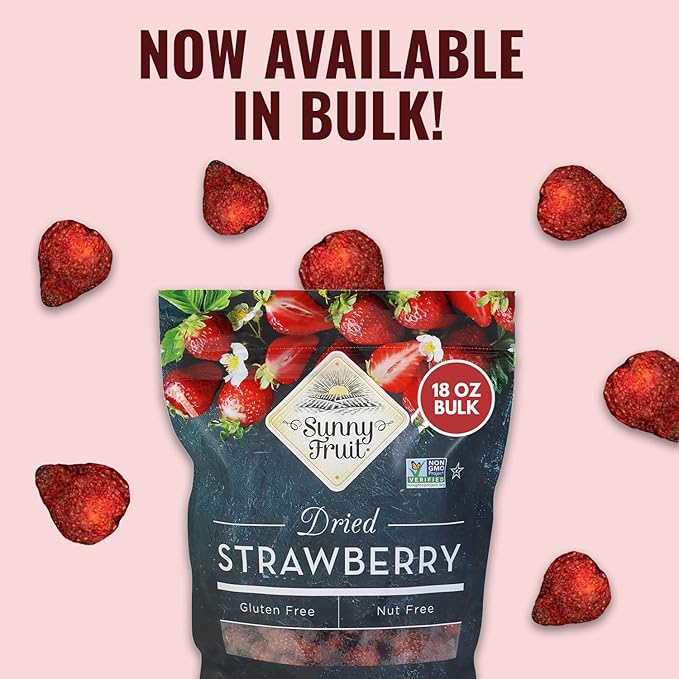 Sunny Fruit Soft-Dried Strawberries, 18 Ounce Bulk Bag | Dried Fruit with Added Sugar | Great