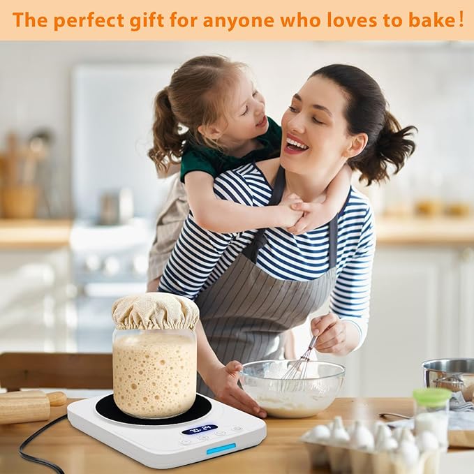 Sourdough Starter Warmer – Precise Thermostat (70-110°F), Intelligent Memory & 24H Timer Function