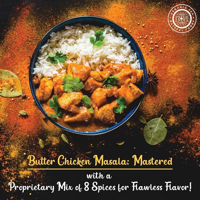 Pride of India | Butter Chicken Kebab Seasoning Marination Spice 1.7 oz (48 gm) Small Dual Sifter