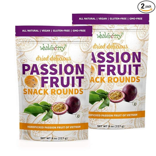Naturally Delicious Dried Passion Fruit Maracuja 8-oz Bags, No Added Chemicals, No Added Colorings