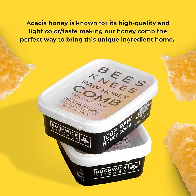 Bees Knees Raw Honeycomb, 100% Edible, All-Natural Gourmet Honeycomb in Double Sealed Packaging