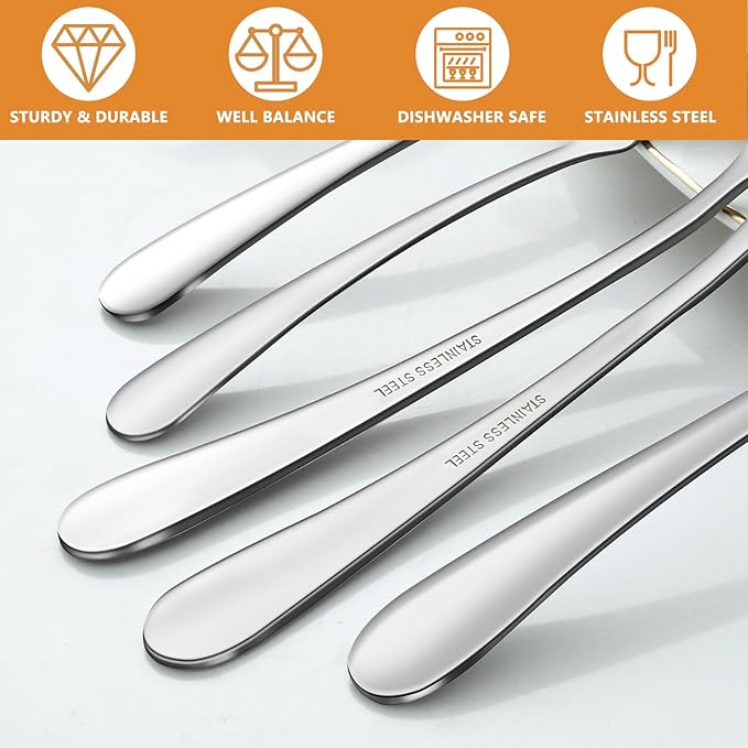 BEWOS Serving Utensils, 20-Piece Large Serving set, Serving Spoons, Slotted Spoons, Serving Tongs &