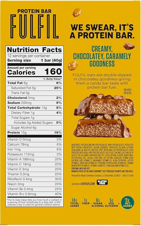 FULFIL Protein Snack Bars, Best Sellers Variety Pack, Gluten Free with 15g Protein, Pantry Staples