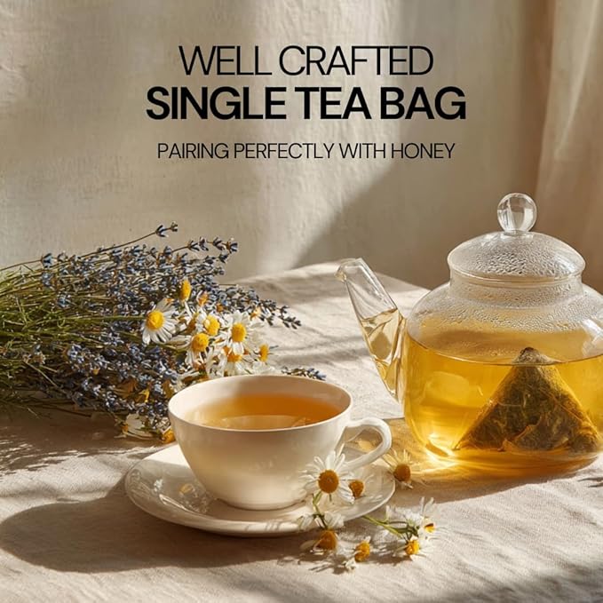 BLOSSOM RITUAL Honey Chamomile – Floral Oolong Tea Loose Leaf – 20 Natural Based Pyramid Bags