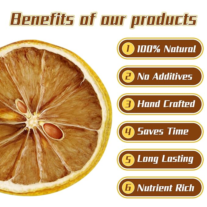 iGAOZM Dried Lemon Slices,12.34oz/350g,No Sugar Added,Natural Dehydrated Lemon Slices for Cocktails